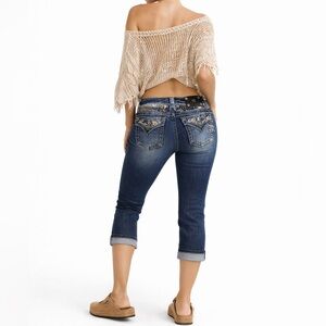 Y2K Miss Me Low Rise Easy Capri Jeans Blue Size 27